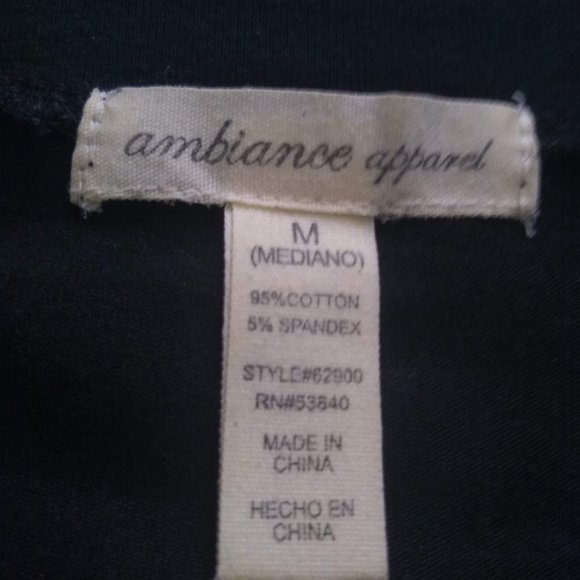 Ambiance Apparel Long Sleeve Black Top - Picture 3 of 3